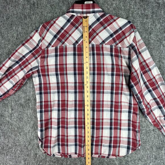Levis Shirt Mens Extra Large Red Plaid Farm Chore Work Two Horse Brand White Tab - Picture 10 of 12